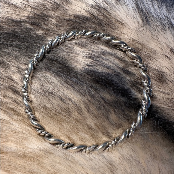 Authentic Navajo Signed Heavy Gauge Sterling Silver Bangle Bracelet - Picture 2 of 8